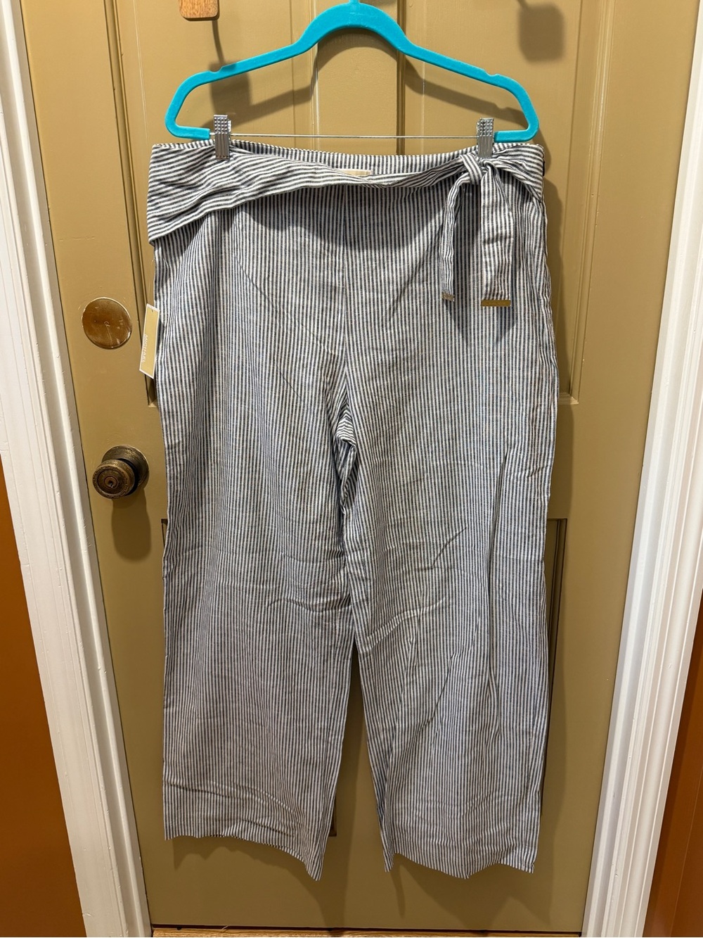 Michael Kors NWT Linen and cotton striped trousers